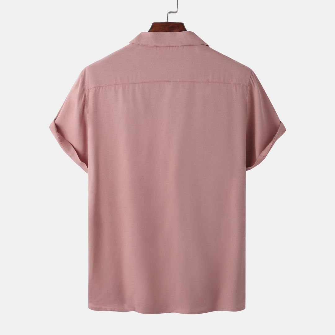Damen Kurzarmhemd mit modernem Satin-Finish und klassischem Kragen EB
