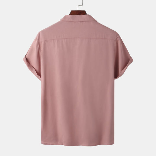 Damen Kurzarmhemd mit modernem Satin-Finish und klassischem Kragen EB