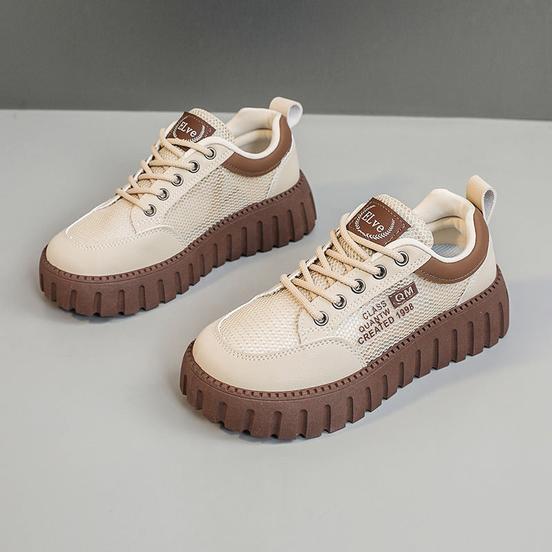 Damen Sportliche Chunky Sneakers mit atmungsaktiver Mesh-Oberfläche und strapazierfähigem Sohlenprofil EB