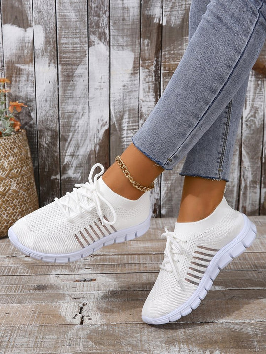 Damen  leichtes gestricktes Sneaker Slipper mit sockenähnlichem Schaft und flexibler Laufsohle EB
