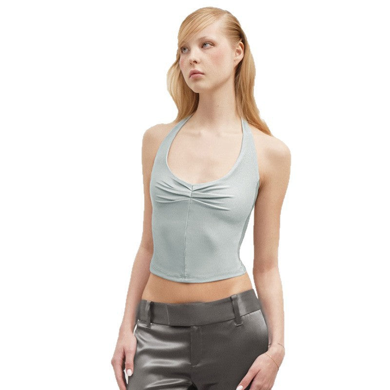 Damen Sportliches Crop-Top mit Halterträgern und figurbetontem Schnitt EB
