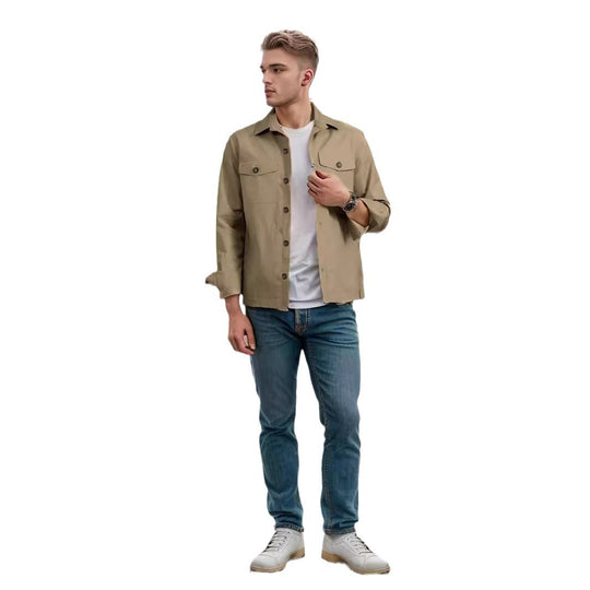 Herren lässige vielseitige Sommerjacke mit praktischen Brusttaschen und regulierbarem Bund EB
