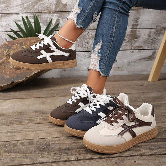 Damen Sneakers im Retro-Design mit hochwertiger Schnürung EB