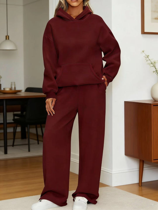 Damen nan kuscheliges Oversize Hoodie und weite Jogginghose Set EB
