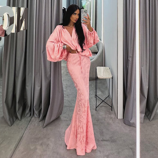 Damen Elegantes und luftiges Ensemble mit voluminösen Ärmeln EB