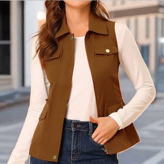 Damen Outdoor-Style Steppweste mit praktischen Taschen EB