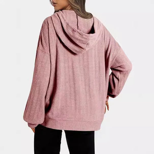 Damen Oversized Kapuzenpullover mit strukturiertem Design EB