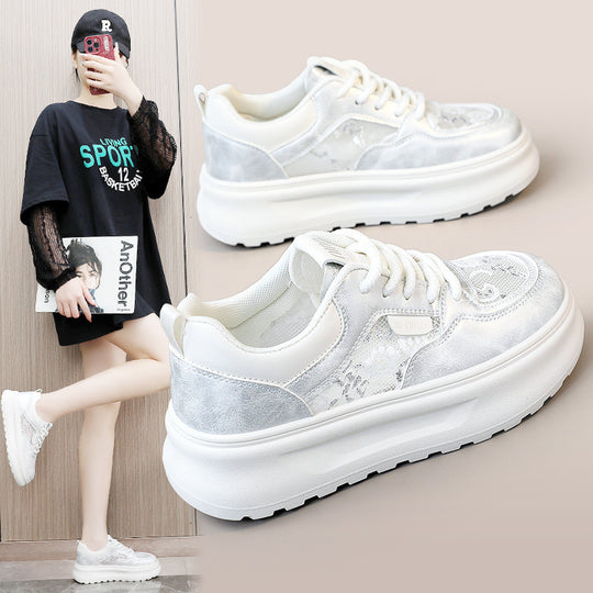 Damen Chunky Sneakers mit luftiger Mesh-Oberfläche und komfortabler Dämpfung EB
