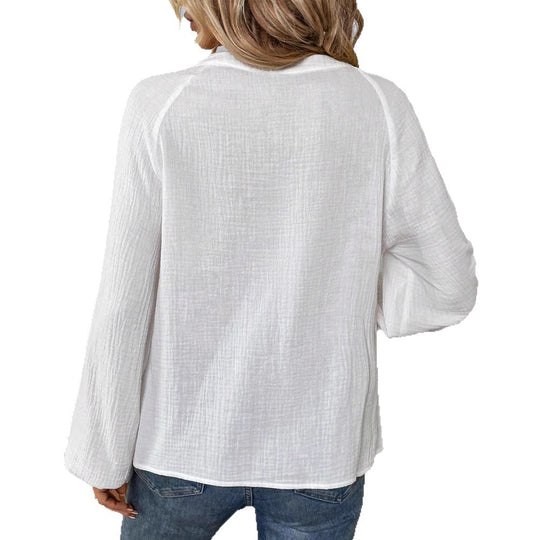 Damen Bluse mit folkloristischen Stickereien und weiten Ärmeln Heidi-Mode