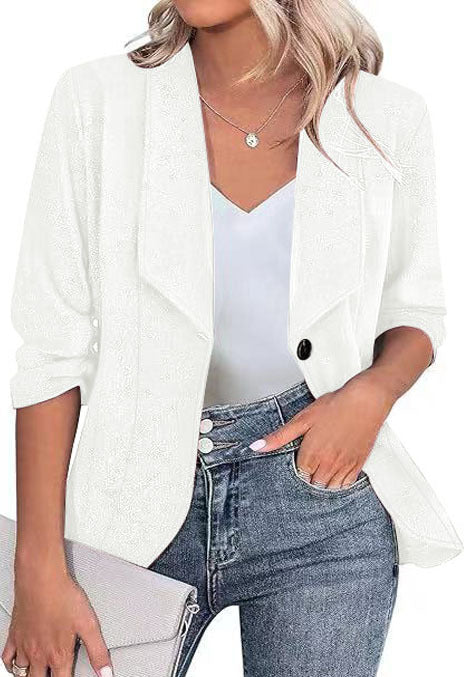 Damen Glitzer Blazerjacke mit femininer Silhouette und elegantem Revers EB