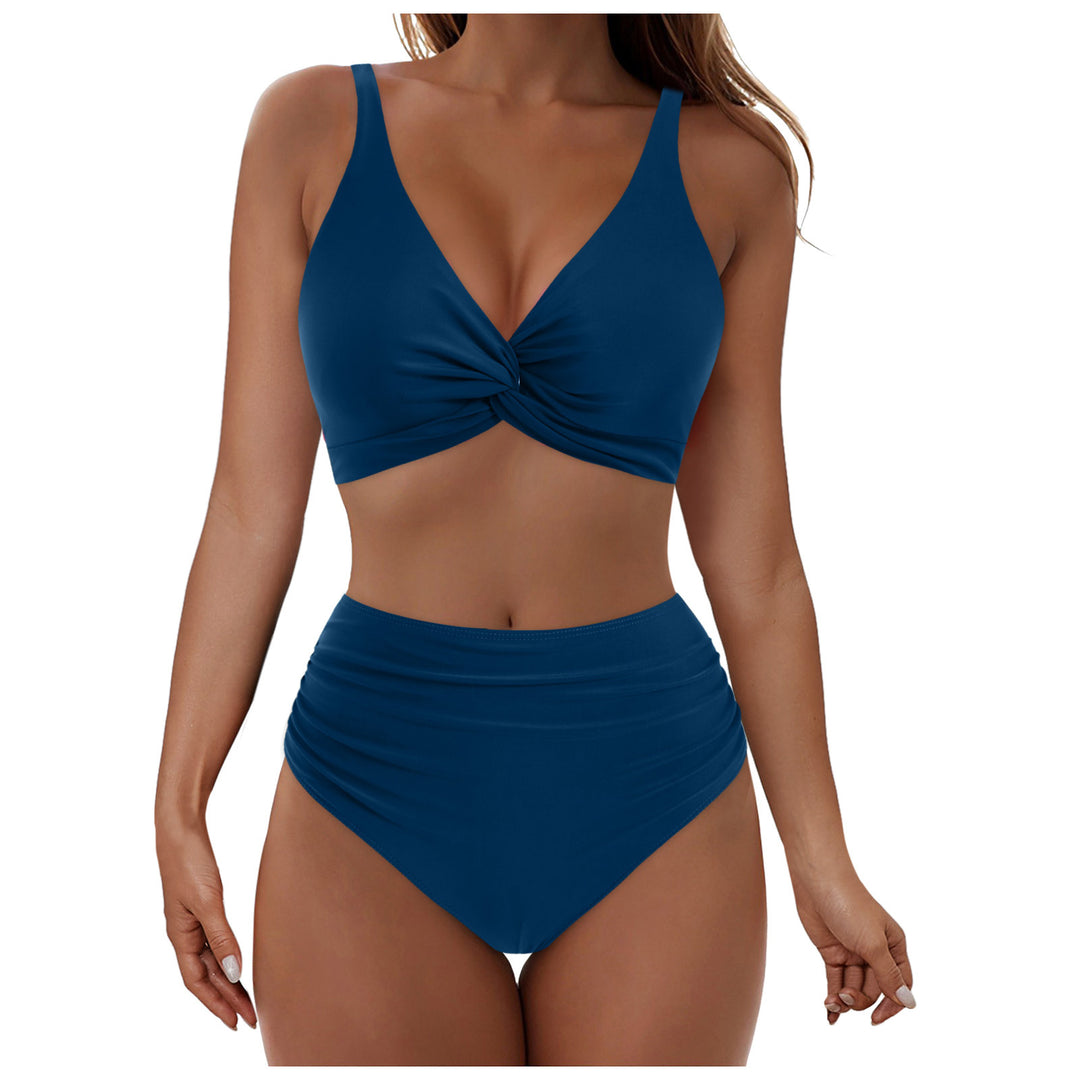 Damen Hochtailliertes Bikini-Set mit Wickel-Oberteil EB