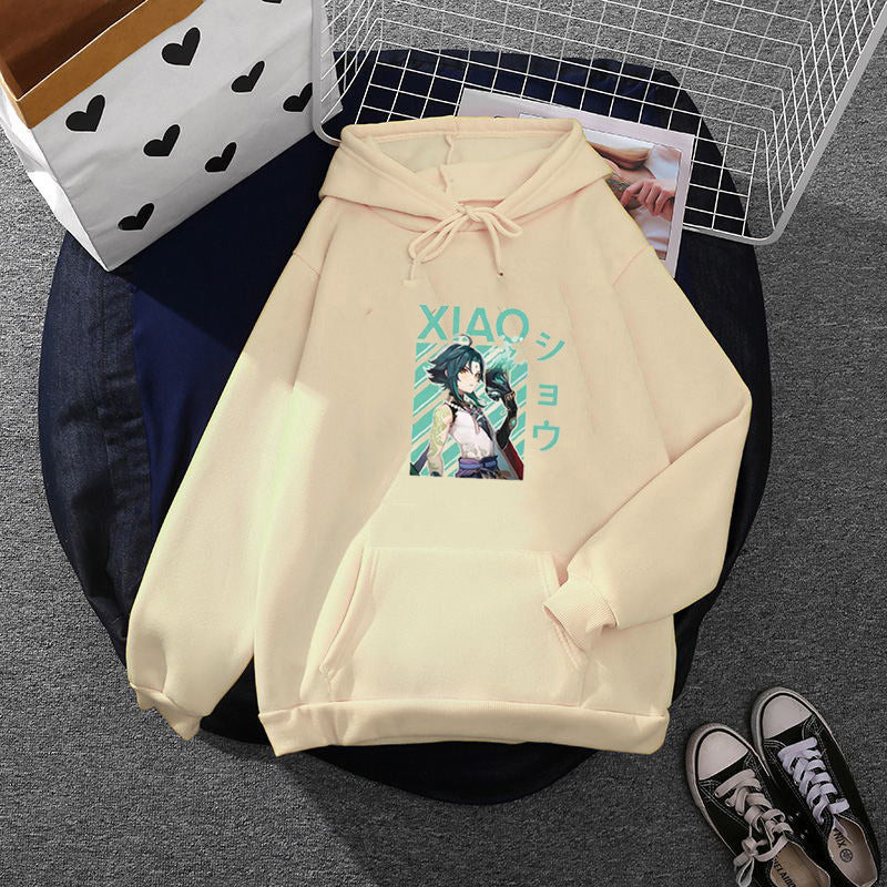 Damen nan weicher Oversize-Kapuzenpullover mit kawaii Pilzfrosch-Print, Kängurutasche und gerippten Bündchen EB