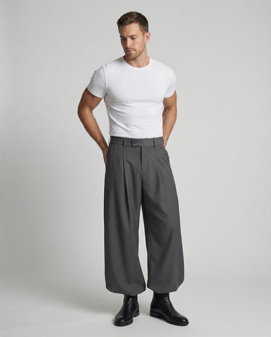 Retro Lockere Weite Stoffhose für Herren und Damen im Trend