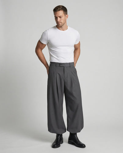 Retro Lockere Weite Stoffhose für Herren und Damen im Trend