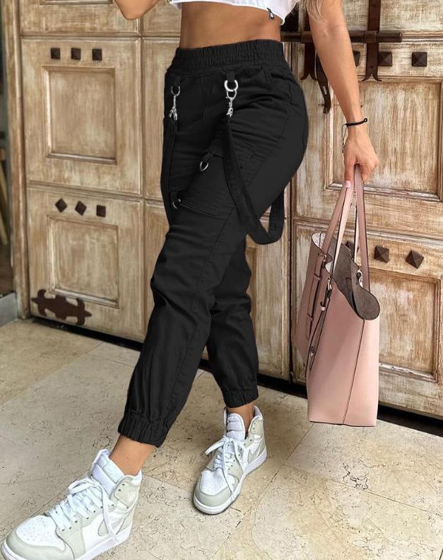 Damen Cargo-Hose mit praktischen Taschen und stylischem Gürtel EB