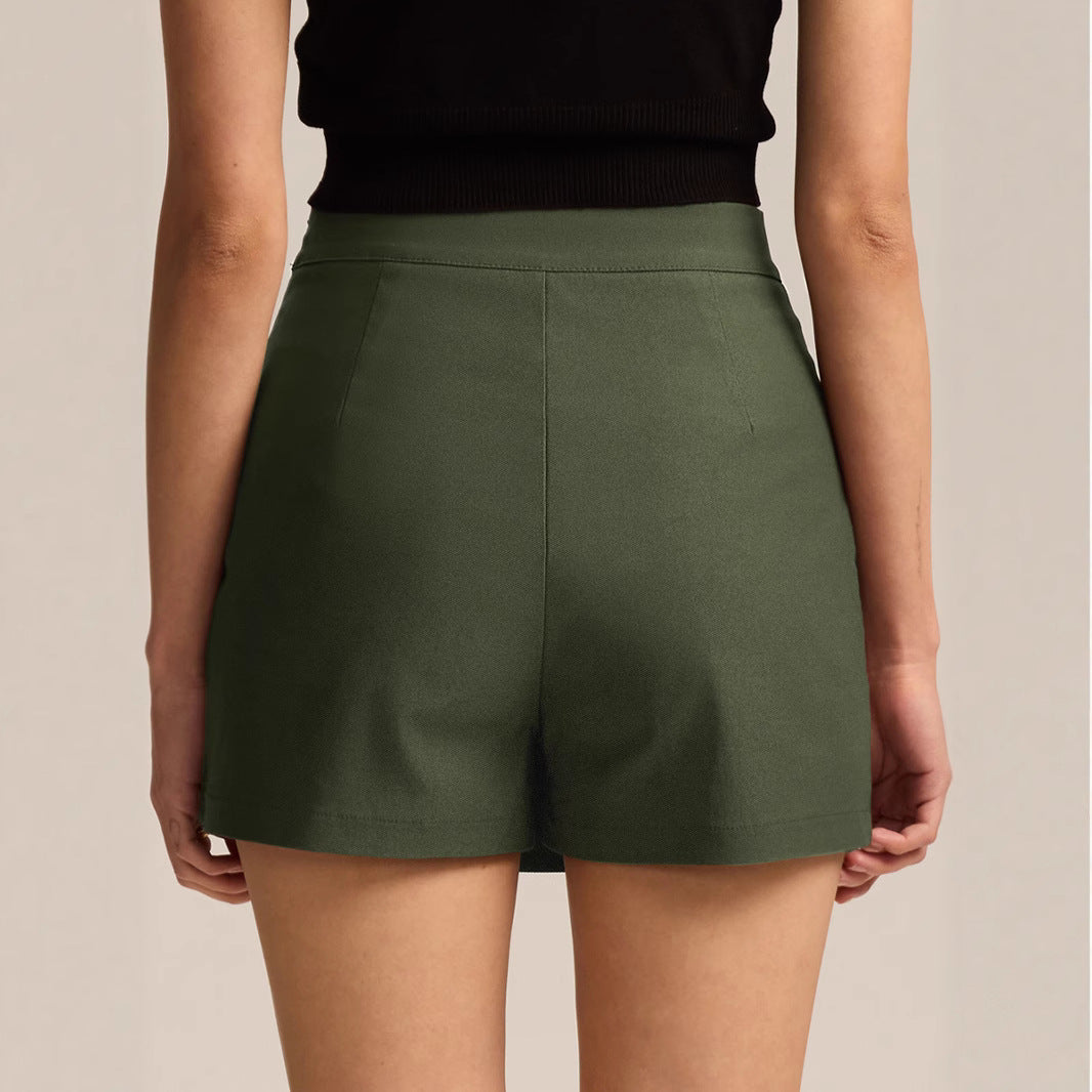 Damen eleganter Kurzrock mit seitlichem Schlitz und hohem Bund EB