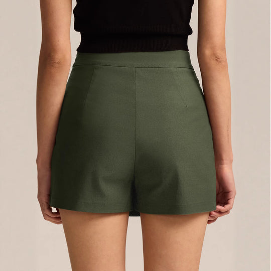 Damen eleganter Kurzrock mit seitlichem Schlitz und hohem Bund EB