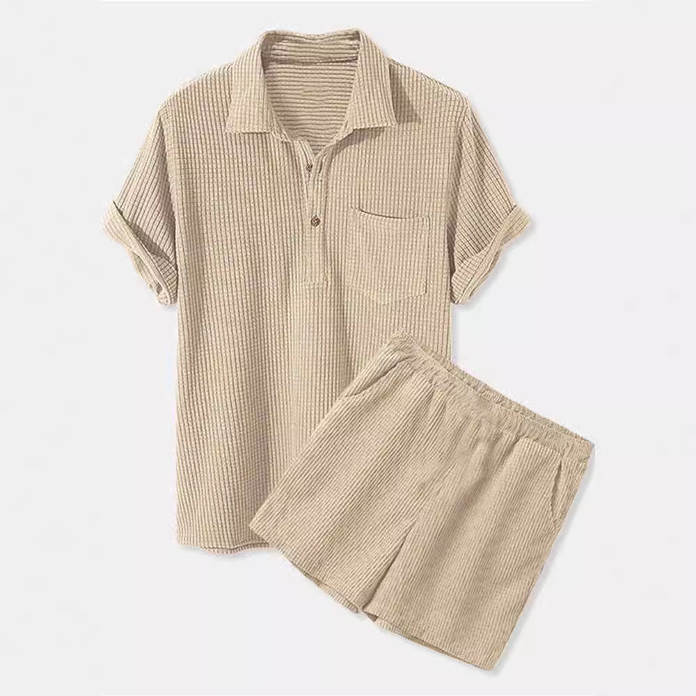 Damen Sonnen-Pyjama Set mit kurzem Shirt und Hose EB