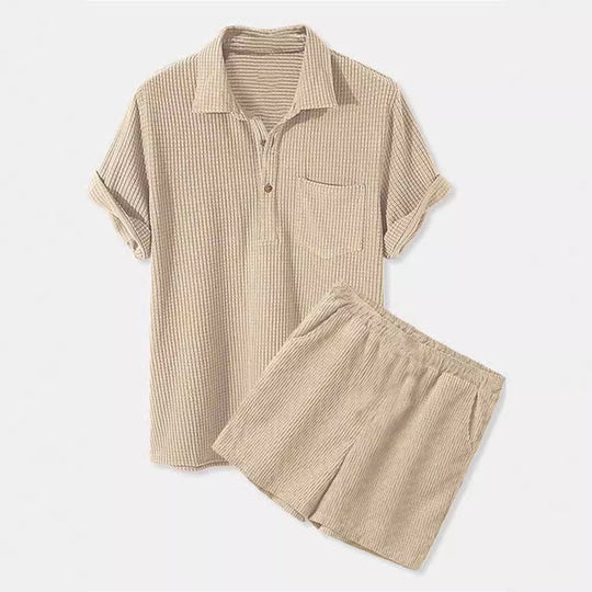 Damen Sonnen-Pyjama Set mit kurzem Shirt und Hose EB