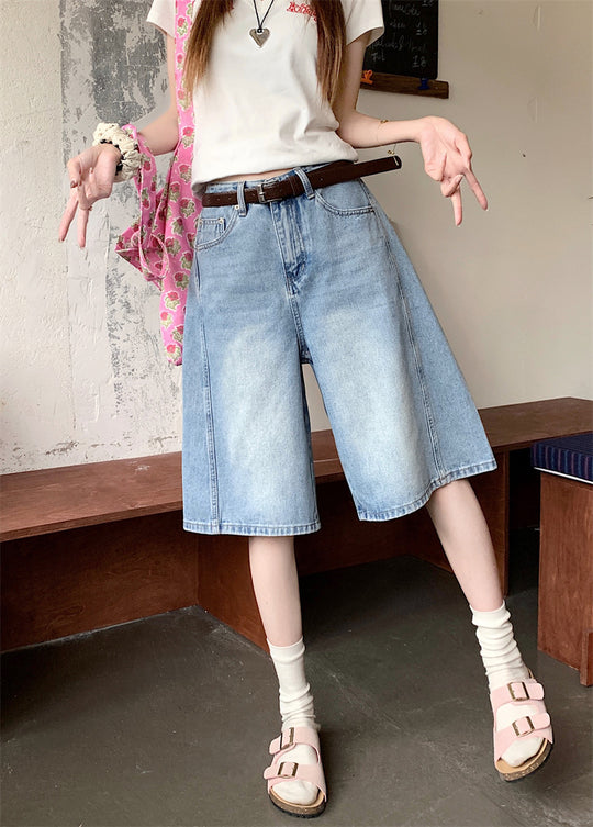 Damen weite Denim-Shorts im modernen Design mit praktischen Taschen EB