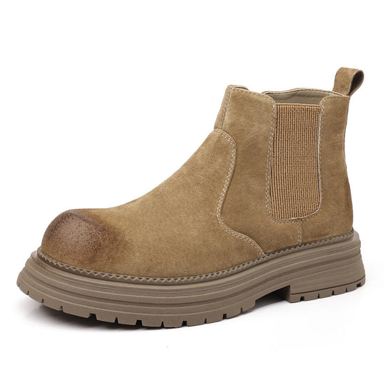 Damen Robuste Chelsea-Stiefel aus weichem Wildleder mit seitlichem Reißverschluss EB