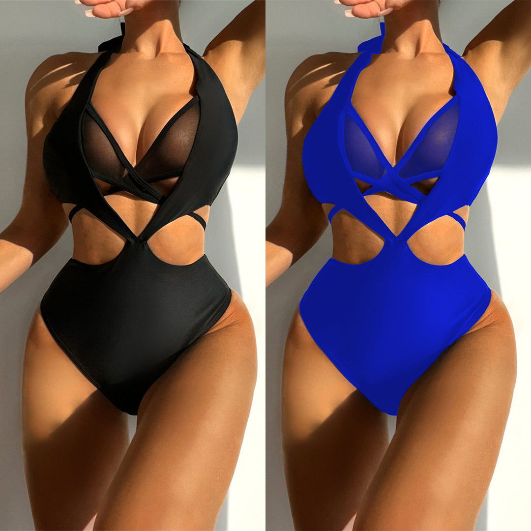 Damen Einteiler Badeanzug mit raffinierten Cut-Out-Details EB