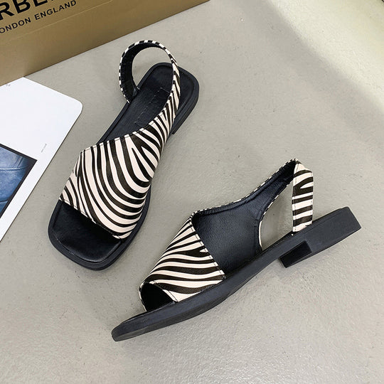 Damen Offene Zehentrenner-Sandalen mit modischem Design und atmungsaktiver Obermaterialstruktur EB