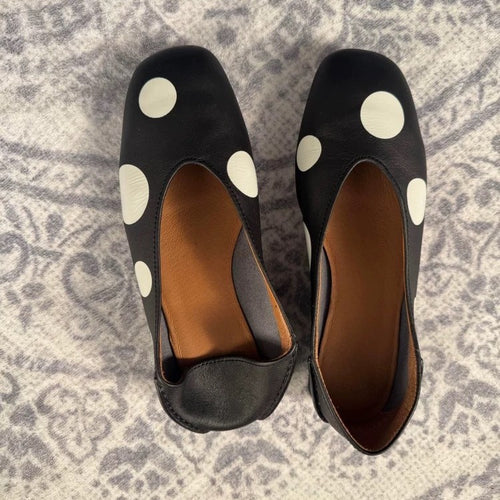 Damen Ballerinas mit modischem Punktedesign und flexibler Sohle EB