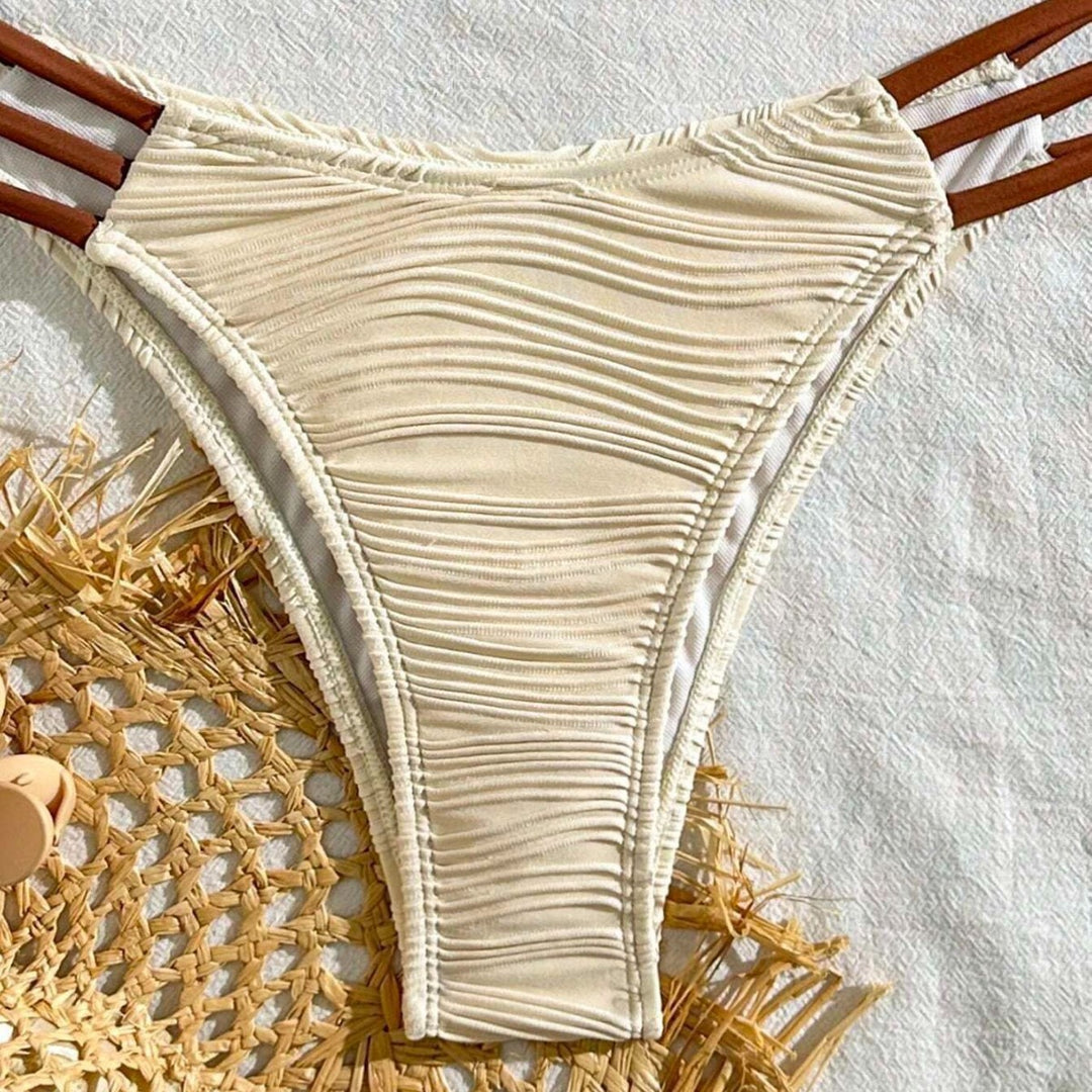 Damen Triangel-Bikini mit elegantem Raffungsdesign und modischen Trägerdetails EB