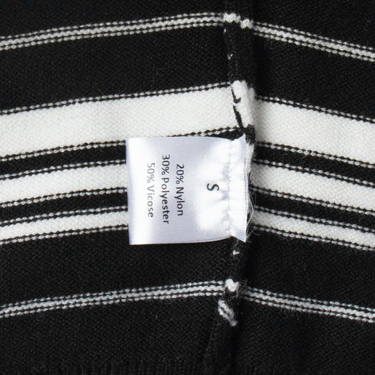 Damen Gestreifter Polo-Pullover mit Knopfleiste und langem Schnitt EB