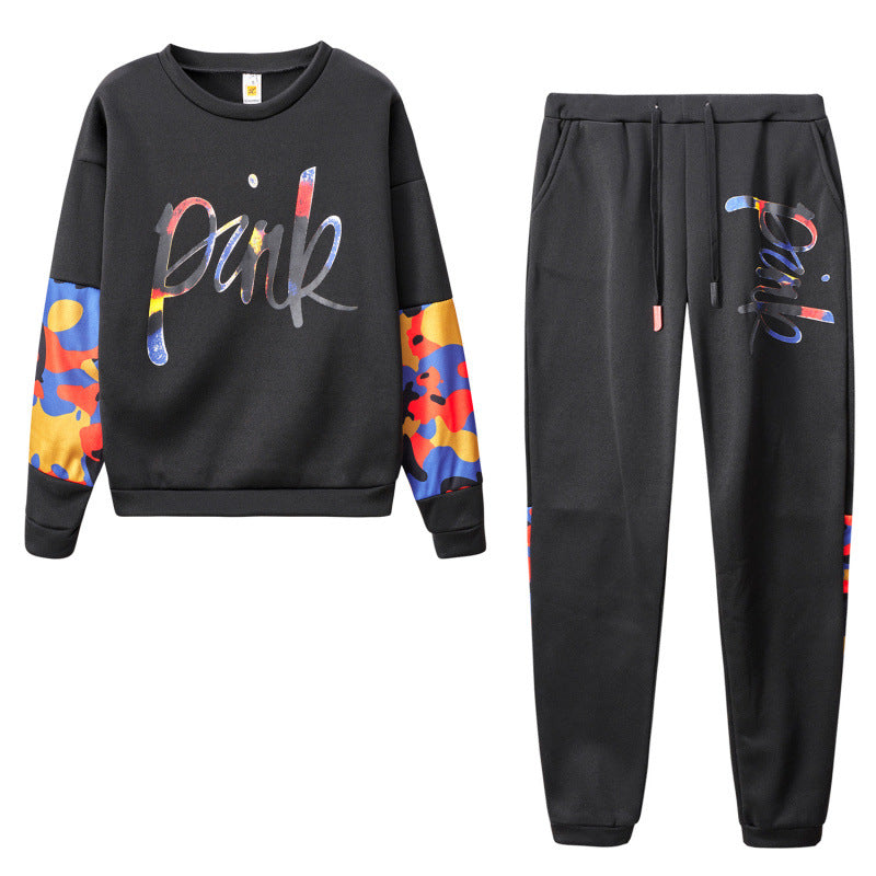 Damen Sportliches Sweatshirt-Set mit bunten Camouflage-Details und komfortablem Schnitt EB