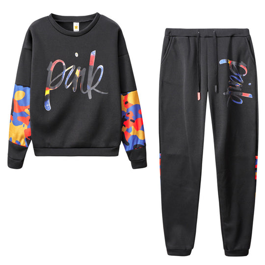 Damen Sportliches Sweatshirt-Set mit bunten Camouflage-Details und komfortablem Schnitt EB