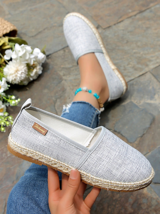 Damen  atmungsaktive Strick-Espadrilles mit geflochtener Jute-Sohle und flexiblem Memory-Fußbett EB