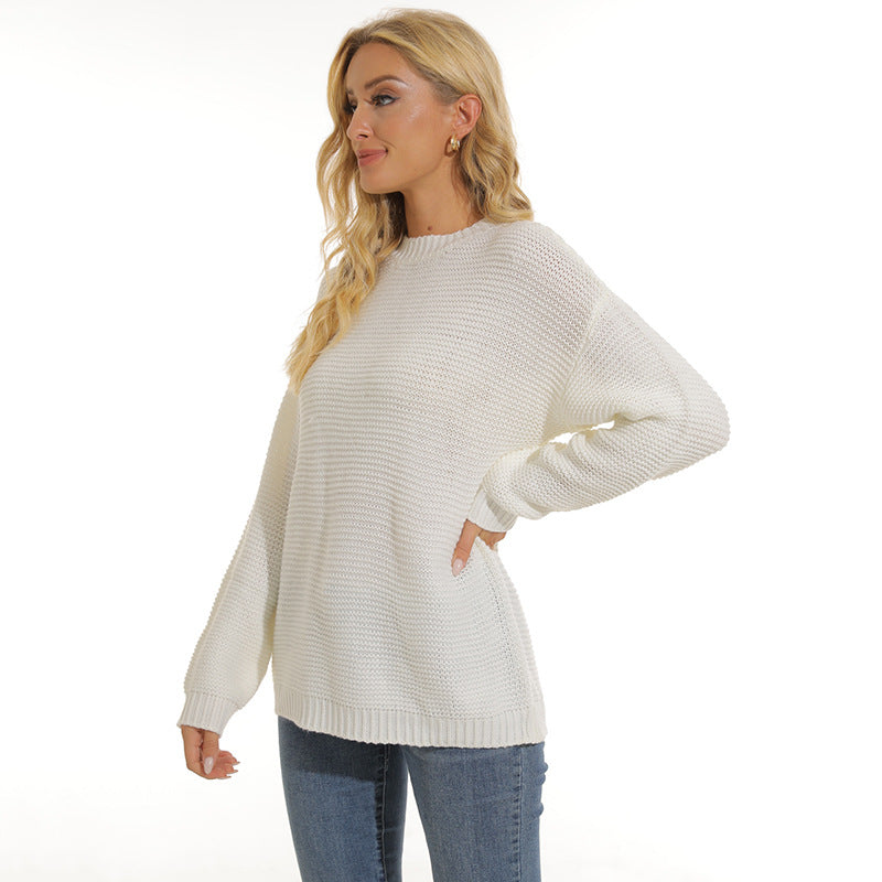 Damen Pullover mit strukturiertem Maschenmuster und bequemem Schnitt EB