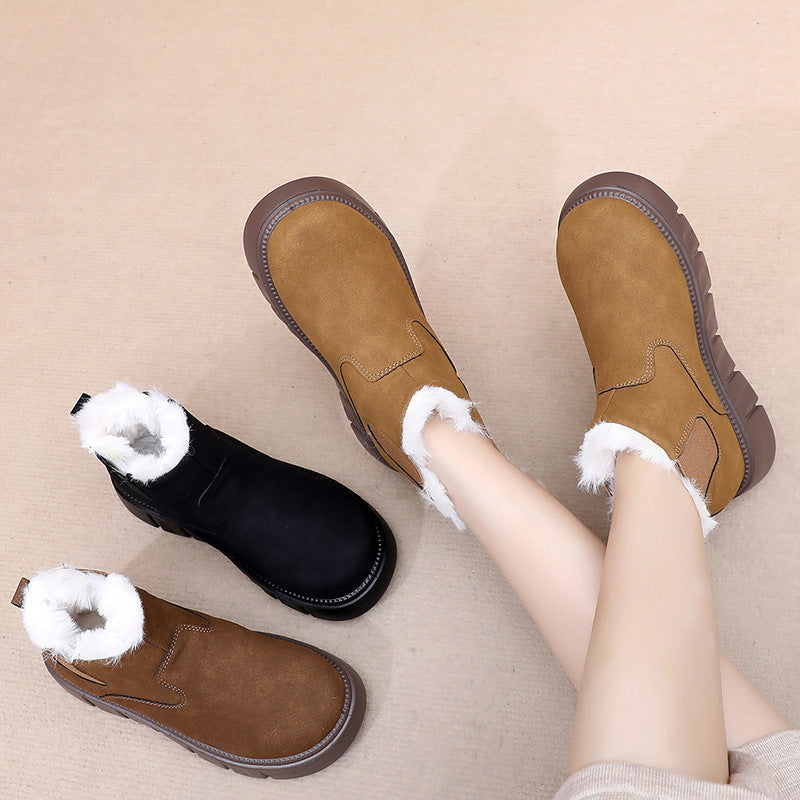 Damen Warme und stilvolle Stiefeletten mit rutschfester Sohle EB