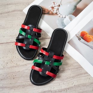 Damen offene Riemensandalen mit geflochtenem Design EB