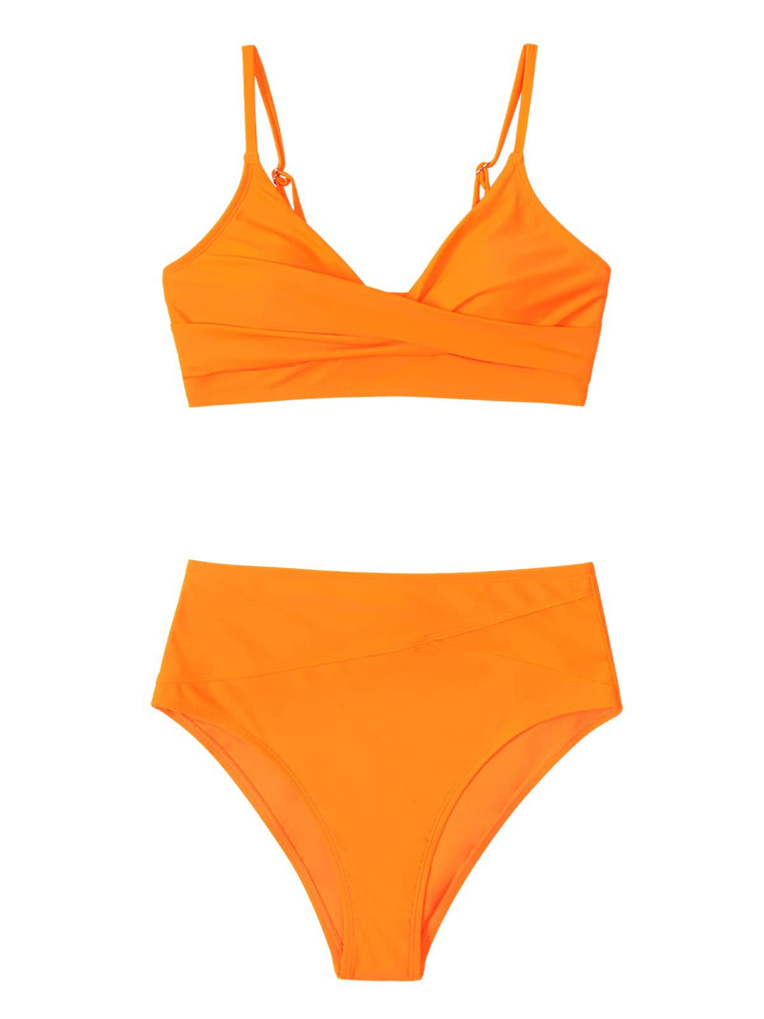 Damen Hochtailliertes Wickel-Bikini-Set EB