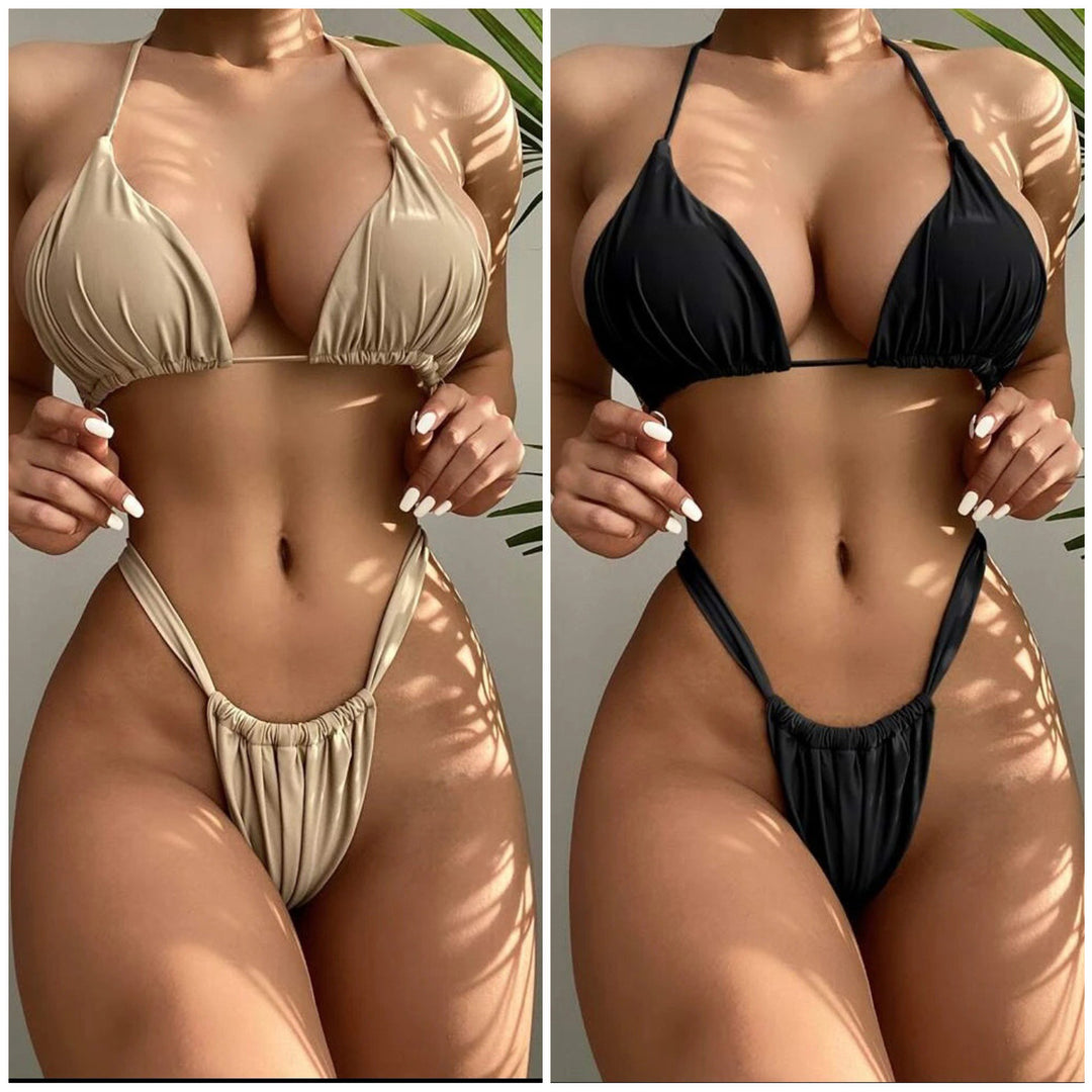 Damen Triangel-Bikini mit komfortablem Schnitt und verstellbaren Bändern EB