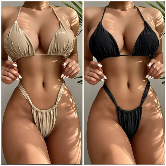 Damen Triangel-Bikini mit komfortablem Schnitt und verstellbaren Bändern EB