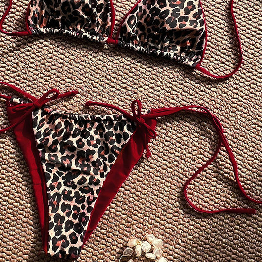 Damen Triangel-Bikini mit verspieltem Animal-Print EB