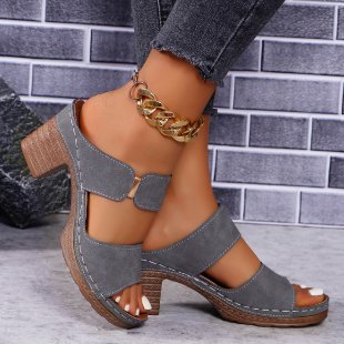 Damen Offene High-Heel Sandalen mit verstellbarem Riemendesign EB