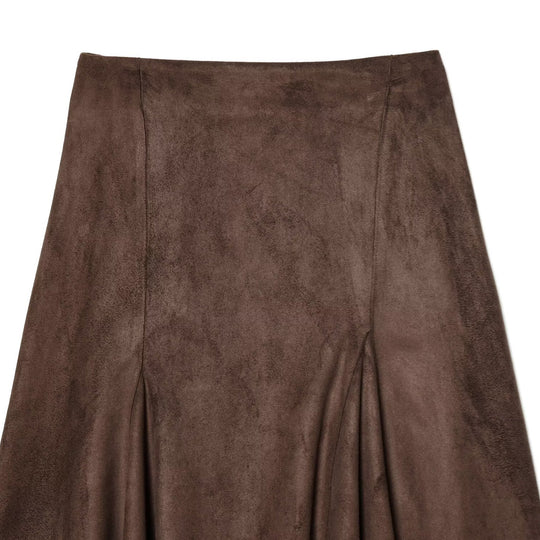 Damen A-linien Rock aus weichem Wildlederimitat mit elegantem Fall EB