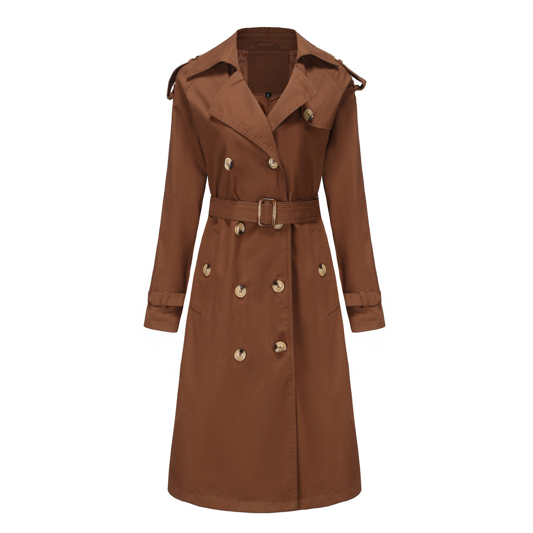 Damen nan Trenchcoat mit doppelreihiger Knopfleiste, Taillengürtel und Schulterklappen EB