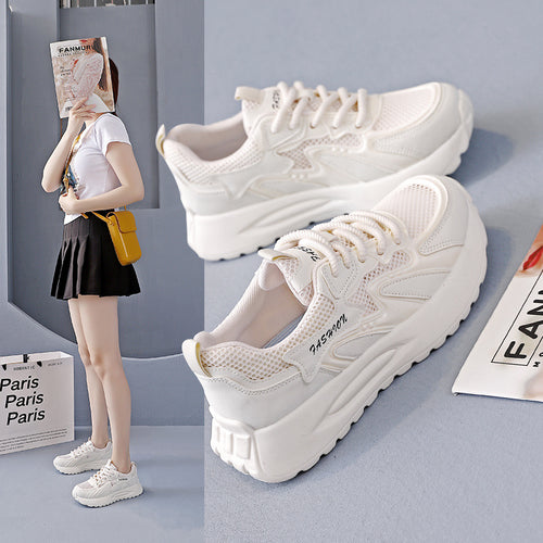 Damen Lauf-Sneakers mit gepolsterter Sohle und atmungsaktiver Mesh-Oberfläche EB