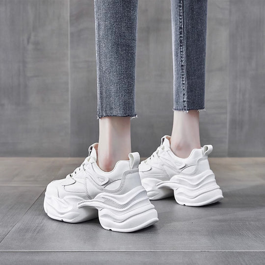 Damen modische Chunky Sneakers mit atmungsaktiver Oberflächenstruktur EB