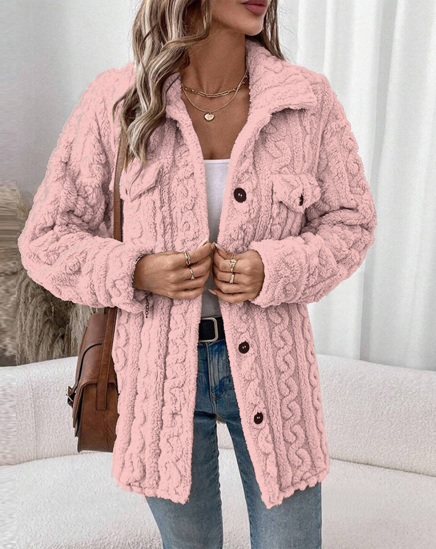 Damen Strickjacke mit Struktur und aufgesetzten Taschen EB