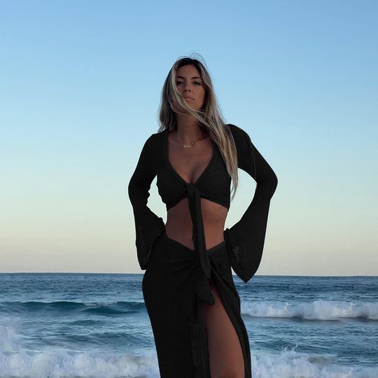 Damen luftiger Häkel-Strandkleid EB