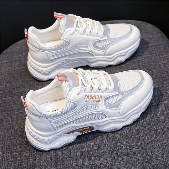 Damen Modische Sneaker mit dicker Sohle und atmungsaktivem Obermaterial EB