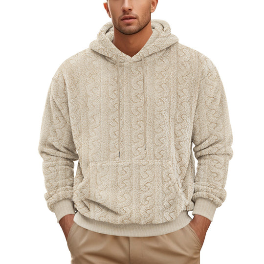 Herren Fleece-Hoodie mit strukturiertem Design und praktischen Taschen EB