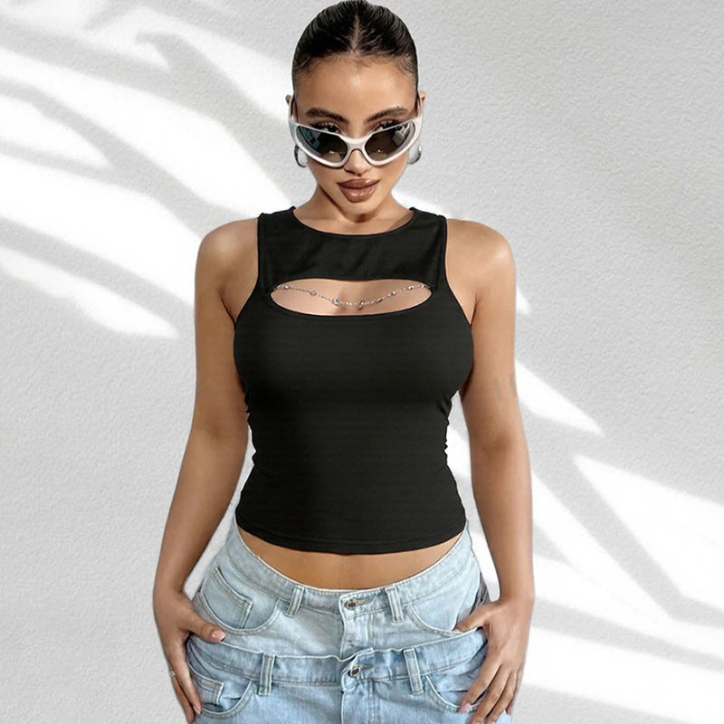 Damen Trendiges Tanktop mit dekorativem Cut-Out und modischen Details EB